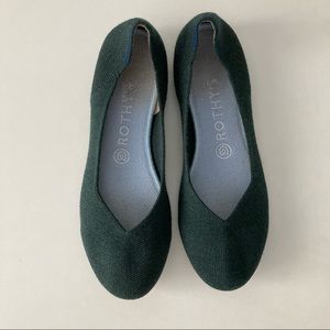Rothy's Ivy Green Merino Round Toe Fabric Comfort Ballet Flat Ballerina Size 8